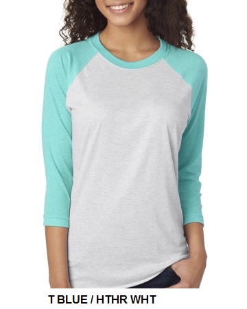 Next Level Unisex Triblend 3/4-Sleeve Raglan (6051)