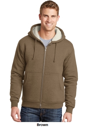 CORNERSTONE HEAVYWEIGHT SHERPA-LINED HOODED FLEECE JACKET.  CORNER  CS625