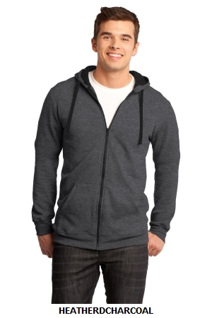 District - Young Mens The Concert Fleece™ Full-Zip Hoodie. DT800.