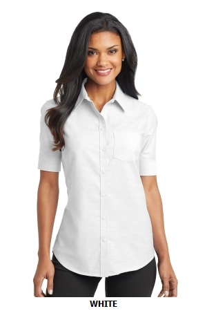 Port Authority Ladies Short Sleeve SuperPro Oxford Shirt. L659.