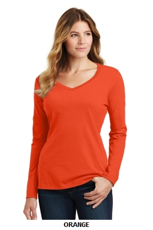 Port & Company Ladies Long Sleeve Fan Favorite V-Neck Tee. LPC450VLS.