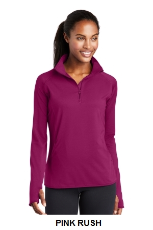 Sport-Tek Ladies Sport-Wick Stretch 1/2-Zip Pullover.  SPORT-TEK  LST850