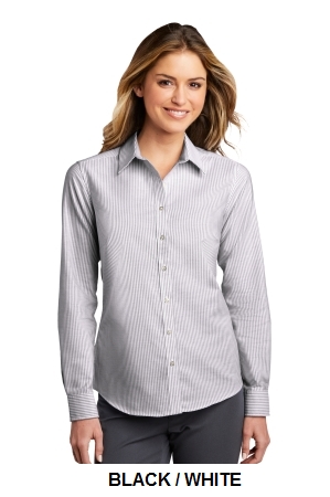 Port Authority® Ladies SuperPro™ Oxford Stripe Shirt.  PORT A.  LW657