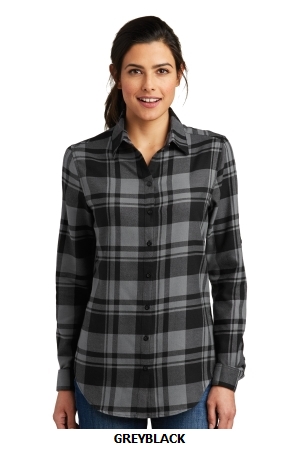 PORT AUTHORITY  LADIES PLAID FLANNEL TUNIC .  PORT A.  LW668