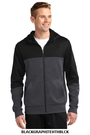 Sport-Tek Tech Fleece Colorblock Full-Zip Hooded Jacket. ST245.