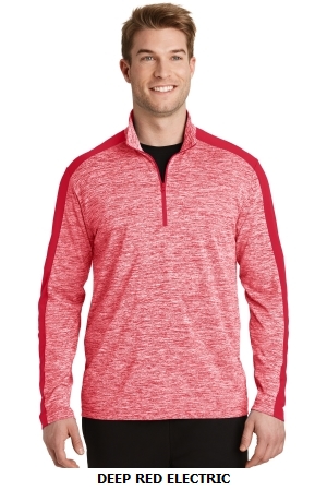 SPORT-TEK POSICHARGE  ELECTRIC HEATHER COLORBLOCK 1/4-ZIP PULLOVER.  SPORT-TEK  ST397