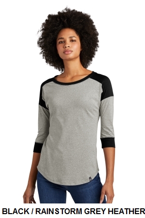 New Era Ladies Heritage Blend 3/4-Sleeve Baseball Raglan Tee.  NEW ERA  LNEA104