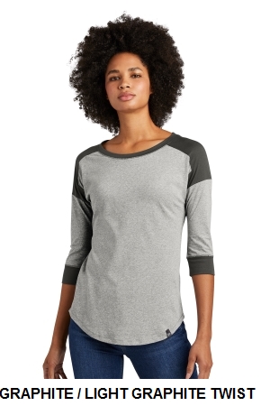 New Era Ladies Heritage Blend 3/4-Sleeve Baseball Raglan Tee.  NEW ERA  LNEA104