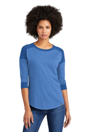 New Era Ladies Heritage Blend 3/4-Sleeve Baseball Raglan Tee.  NEW ERA  LNEA104