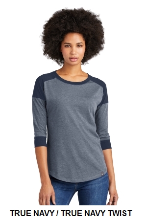 New Era Ladies Heritage Blend 3/4-Sleeve Baseball Raglan Tee.  NEW ERA  LNEA104