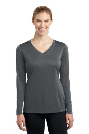 SPORT-TEK LADIES LONG SLEEVE POSICHARGE COMPETITOR V-NECK TEE.  SPORT-TEK  LST353LS