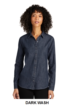 Port Authority Ladies Long Sleeve Perfect Denim Shirt.  PORT A.  LW676