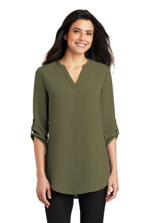 Port Authority Ladies 3/4-Sleeve Tunic Blouse.  PORT A.  LW701