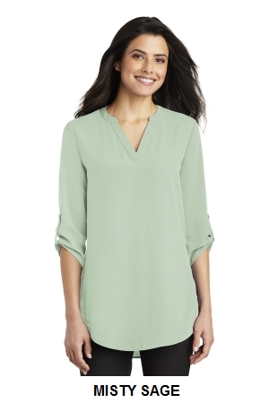 Port Authority Ladies 3/4-Sleeve Tunic Blouse.  PORT A.  LW701