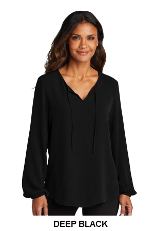 Port Authority Ladies Textured Crepe Blouse.  PORT A.  LW714