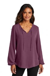 Port Authority Ladies Textured Crepe Blouse.  PORT A.  LW714