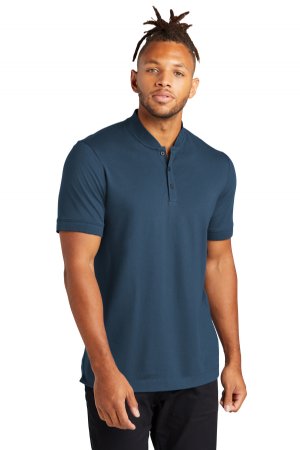 Mercer+Mettle Stretch Pique Henley.  MERCER+M  MM1008