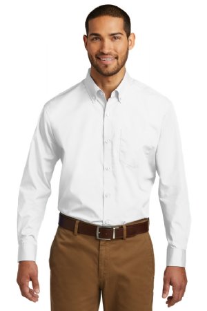 Port Authority Tall Long Sleeve Carefree Poplin Shirt.  PORT A.  TW100