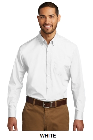 Port Authority Tall Long Sleeve Carefree Poplin Shirt.  PORT A.  TW100