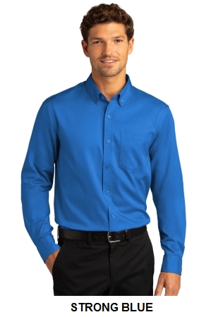 Port Authority Long Sleeve SuperPro React Twill Shirt.  PORT A.  W808