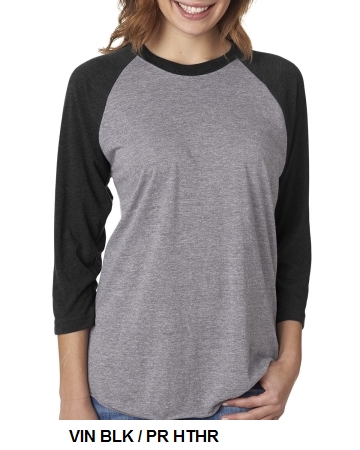 Next Level Unisex Triblend 3/4-Sleeve Raglan (6051)