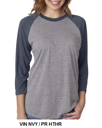 Next Level Unisex Triblend 3/4-Sleeve Raglan (6051)