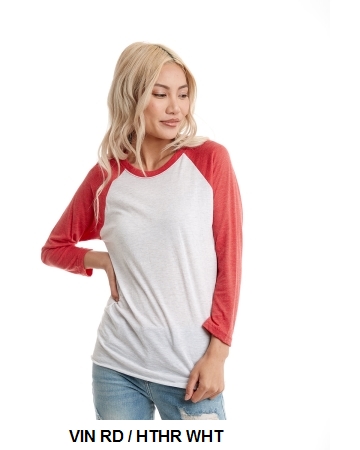 Next Level Unisex Triblend 3/4-Sleeve Raglan (6051)