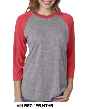 Next Level Unisex Triblend 3/4-Sleeve Raglan (6051)