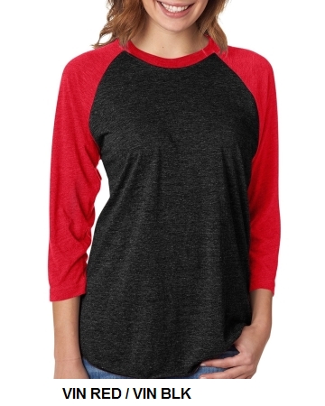 Next Level Unisex Triblend 3/4-Sleeve Raglan (6051)