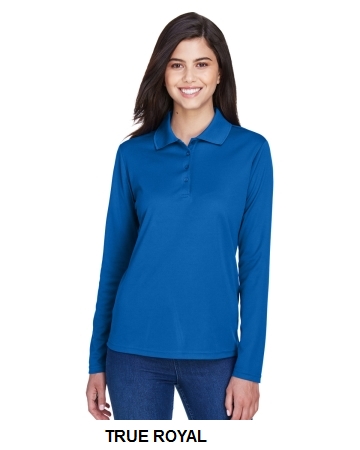 CORE365 Ladies Pinnacle Performance Long-Sleeve Pique Polo.  CORE365  78192