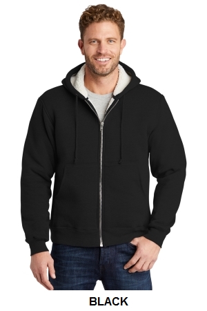 CORNERSTONE HEAVYWEIGHT SHERPA-LINED HOODED FLEECE JACKET.  CORNER  CS625