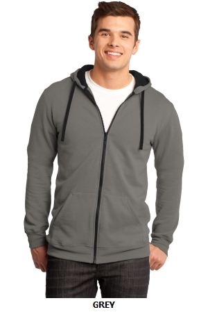 District - Young Mens The Concert Fleece™ Full-Zip Hoodie. DT800.