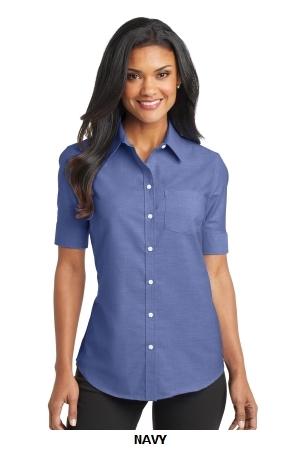 Port Authority Ladies Short Sleeve SuperPro Oxford Shirt. L659.