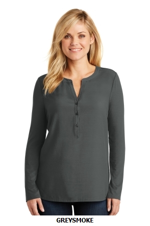 PORT AUTHORITY LADIES CONCEPT HENLEY TUNIC.  PORT A.  LK5432