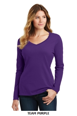 Port & Company Ladies Long Sleeve Fan Favorite V-Neck Tee. LPC450VLS.