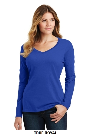 Port & Company Ladies Long Sleeve Fan Favorite V-Neck Tee. LPC450VLS.