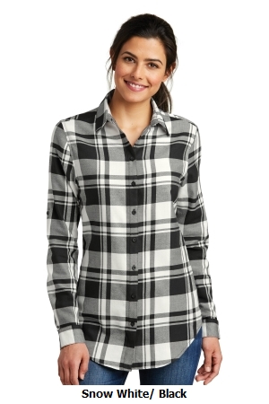 PORT AUTHORITY  LADIES PLAID FLANNEL TUNIC .  PORT A.  LW668