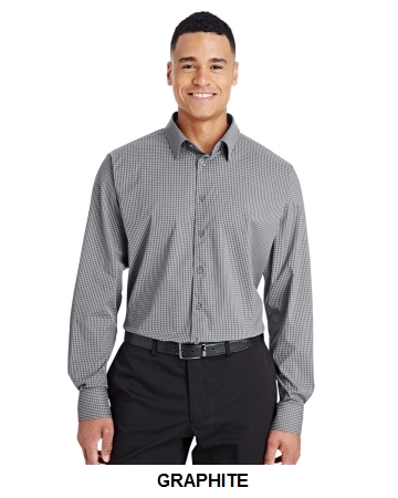 Devon & Jones CrownLux Performance Mens Tonal Mini Check Shirt  (DG535)