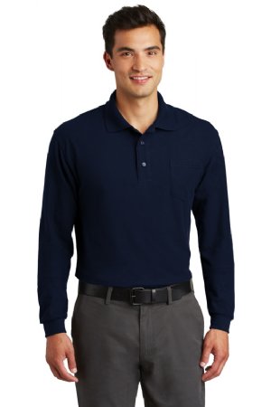 Port Authority® - Long Sleeve Silk Touch™ Polo with Pocket. (K500LSP)