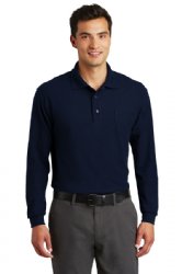 Port Authority® - Long Sleeve Silk Touch™ Polo with Pocket. (K500LSP)