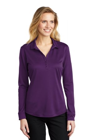 Port Authority Ladies Silk Touch Performance Long Sleeve Polo.  PORT A.  L540LS