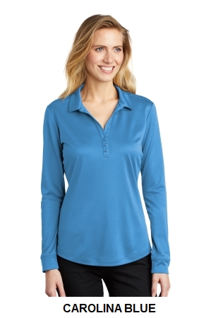 Port Authority Ladies Silk Touch Performance Long Sleeve Polo.  PORT A.  L540LS