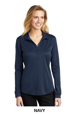 Port Authority Ladies Silk Touch Performance Long Sleeve Polo.  PORT A.  L540LS