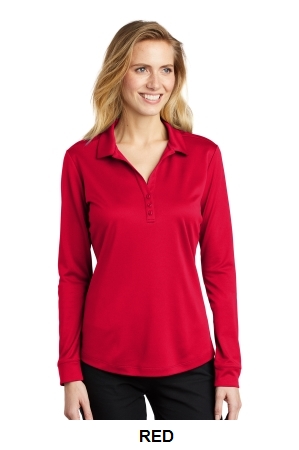 Port Authority Ladies Silk Touch Performance Long Sleeve Polo.  PORT A.  L540LS