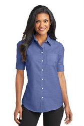 Port Authority Ladies Short Sleeve SuperPro Oxford Shirt. L659.