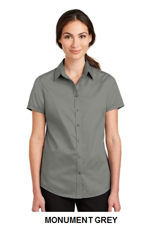 Port Authority Ladies Short Sleeve SuperPro Twill Shirt.  PORT A.  L664