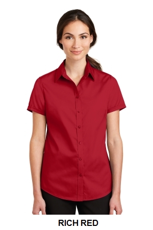 Port Authority Ladies Short Sleeve SuperPro Twill Shirt.  PORT A.  L664