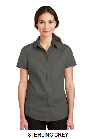 Port Authority Ladies Short Sleeve SuperPro Twill Shirt.  PORT A.  L664