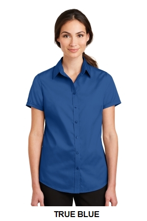 Port Authority Ladies Short Sleeve SuperPro Twill Shirt.  PORT A.  L664