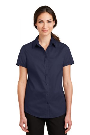 Port Authority Ladies Short Sleeve SuperPro Twill Shirt.  PORT A.  L664